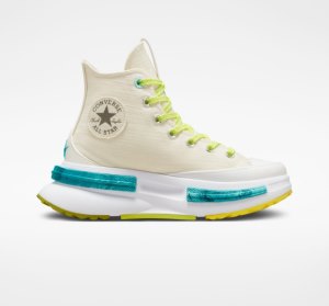 Beige / Lemon / Light Turquoise Men's Converse Run Star Legacy CX Mi Gente Mi Alegria High Tops | ECL-634102
