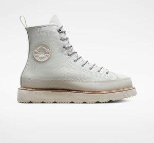 Beige White / Pink Men's Converse Chuck Taylor Crafted Boots | SRW-541706
