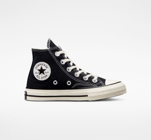 Black / Black Kids' Converse Chuck 70 Vintage Canvas Shoes | BYL-956304