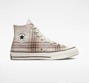 Black Men's Converse Chuck 70 Tartan Canvas Shoes | HLD-819032