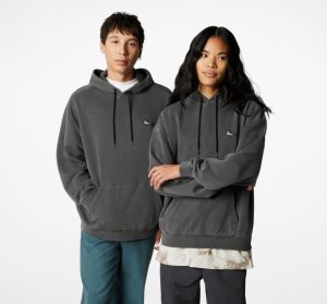 Black Men's Converse Go-To Chuck Taylor Patch Loose Fit Hoodie | WXY-358479