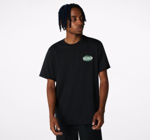Black Men's Converse Sticker Graphic T Shirts | JHQ-634907