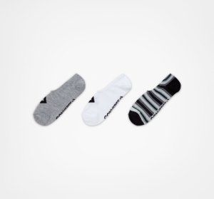 Black / Multicolor White / Black / Grey Men's Converse 3-Pack Ombre Star Chevron Made For Chucks Socks | UAP-624357