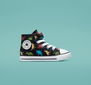 Black / Red / Blue Kids' Converse Chuck Taylor All Star Easy-On Dinosaurs Canvas Shoes | IDF-569012