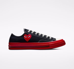 Black / Red Women's Converse Comme des PLAY Chuck 70 Low Tops | MVC-356198