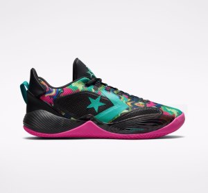 Black / Turquoise / Pink Women's Converse All Star BB Shift Marbled Low Tops | VGI-085367