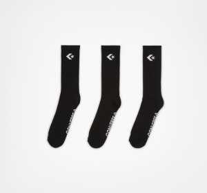 Black / White / Grey Men's Converse 3-Pack Classic Star Chevron Socks | ING-742109