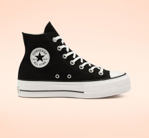 Black / White / White Women's Converse Chuck Taylor All Star Lift High Tops | NRX-064259