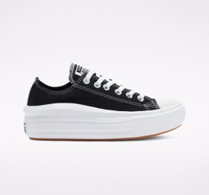 Black / White / White Women's Converse Chuck Taylor All Star Move Platform Low Tops | UHG-379642
