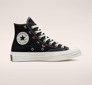 Black / White Women's Converse Chuck 70 Mystic Symbols High Tops | HYR-185346