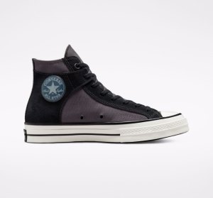 Black / White Women's Converse Chuck 70 Crafted Canvas Shoes | LPW-625480