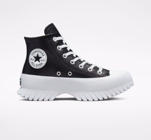Black / White Women's Converse Chuck Taylor All Star Lugged 2.0 Leather Boots | LWU-178046