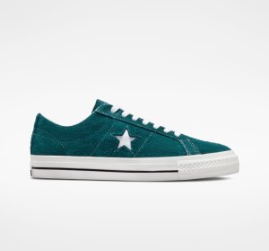 Black / White Women's Converse One Star Pro Vintage Suede Low Tops | FZH-863524