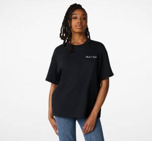 Black Women's Converse All Star Oversized T Shirts | GIM-758412