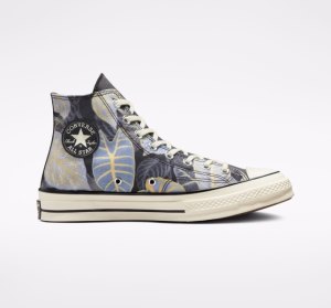 Black Women's Converse Chuck 70 Tropical Leaf Canvas Shoes | HRG-258749