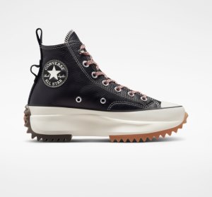 Black Women's Converse Run Star Hike Platform Leather High Tops | PMS-321906