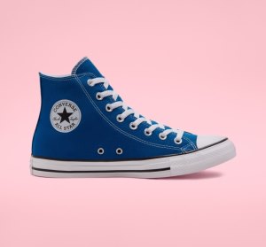 Blue / White / White Men's Converse Chuck Taylor All Star Seasonal Canvas Shoes | WBZ-385691