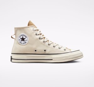 Brown Women's Converse Chuck 70 Crafted Stripe High Tops | KYD-304286