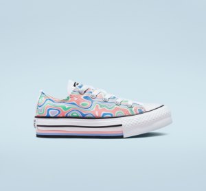 Coral / Royal Kids' Converse Chuck Taylor All Star Lift Swirl Platform Shoes | GJS-835241