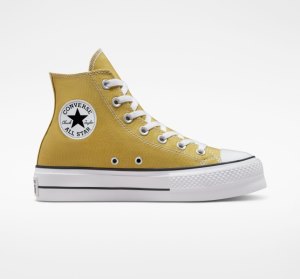 Gold Women's Converse Chuck Taylor All Star Lift Surplus High Tops | JCR-072659