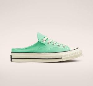Green / Black Women's Converse Chuck 70 Mule Canvas Shoes | MSF-504379