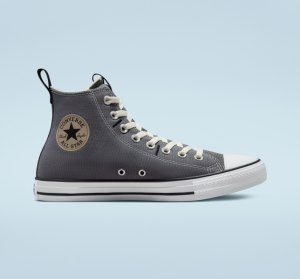 Grey / Black Women's Converse Chuck Taylor All Star Deco Stitch High Tops | JCF-628154