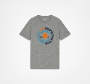 Grey Kids' Converse Checkered Chuck Taylor Patch T Shirts | EJD-021874