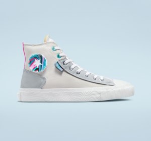 Grey / Pink Women's Converse Chuck Taylor Alt Star Marbled Patch Canvas Shoes | HEY-017394