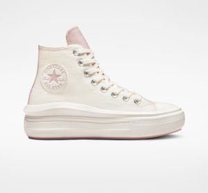 Grey Purple / Red Pink Women's Converse Chuck Taylor All Star Move Tonal Materials High Tops | SZQ-014392
