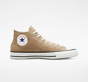 Khaki / Black Men's Converse Chuck Taylor All Star Pro Mid Renew Canvas Shoes | STA-591608