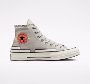 Light Beige / Black Men's Converse Chuck 70 Hacked Heel Tear Away Canvas Shoes | LND-209175
