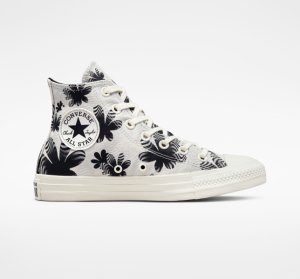 Light Beige / Black Women's Converse Chuck Taylor All Star Desert Floral Canvas Shoes | FZW-526701