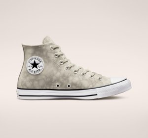 Light Beige Men's Converse Chuck Taylor All Star Distressed Leather Canvas Shoes | LSG-153276