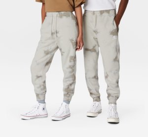 Light Beige Men's Converse Go-To Star Chevron Washed Standard Fit Sweatpants | TXE-589602