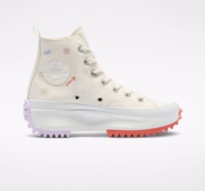 Light Women's Converse Run Star Embroidered Floral Platform Shoes | TPU-031498