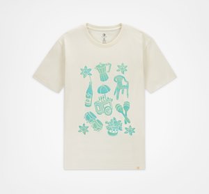 Multicolor Men's Converse Mi Gente Mi Alegria T Shirts | TZK-924378