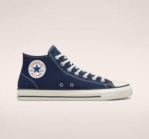 Navy / Black Men's Converse Chuck Taylor All Star Pro Mid Renew Canvas Skate Shoes | UWP-760153
