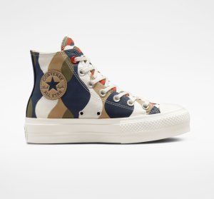 Obsidian / Khaki Women's Converse Chuck Taylor All Star Lift Twisted Classics High Tops | HME-051798