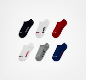 Obsidian Kids' Converse 6-Pack Wordmark No-Show Socks | DBJ-439815