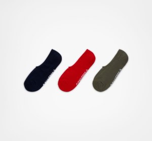 Obsidian / White / Red Men's Converse 3-Pack Wordmark Made For Chucks Socks | DMR-698421