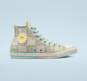 Orange Women's Converse Chuck Taylor All Star Mi Gente Mi Alegria High Tops | HVX-534810