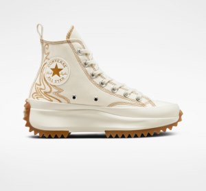 Orange Women's Converse Run Star Western Embroidery High Tops | IPS-406839
