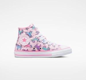 Pink / Pink / Blue Kids' Converse Chuck Taylor All Star Easy-On Unicorns Canvas Shoes | CSA-647093