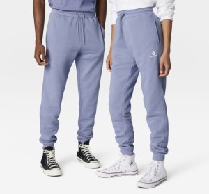 Purple Men's Converse Go-To Embroidered Star Chevron Standard Fit Fleece Pants | VRL-481372