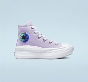 Purple / Royal Kids' Converse Chuck Taylor All Star Move Gel Patch Platform Shoes | PHM-085637