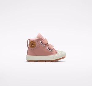 Red Pink / Red Pink Kids' Converse Chuck Taylor All Star Berkshire Easy-On Leather Boots | UNP-190236