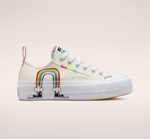 Red Women's Converse Chuck Taylor All Star Lift Pride Canvas Shoes | MWI-370195