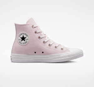 Rose / White Women's Converse Chuck Taylor All Star Embroidered Crystals High Tops | URS-014932