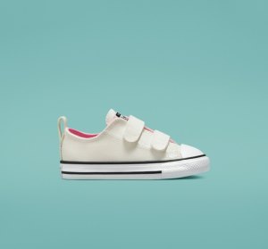 Silver / Pink / White Kids' Converse Chuck Taylor All Star Rave Easy-On Glitter Canvas Shoes | QIH-260174