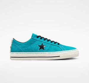 Turquoise / Black Men's Converse One Star Pro Sean Pablo Skate Shoes | OWU-972350